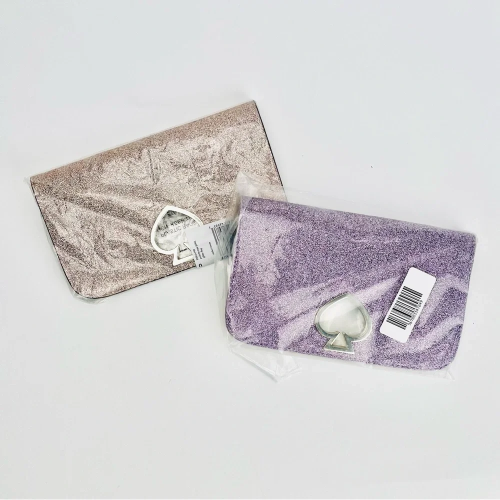 (2) Kate Spade Make it Mine flaps: Rose Gold Glitter and Purple glitter